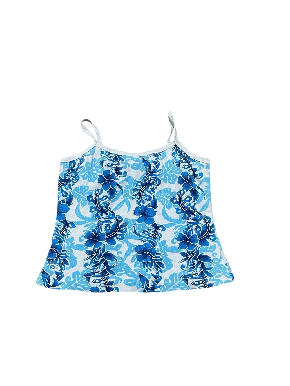Blue Floral Spaghetti-Strap Camisole Vintage 90s